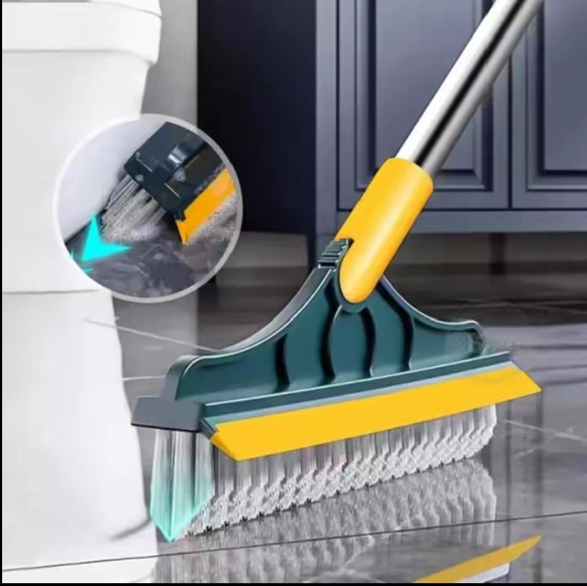 2 in 1 Bathroom Tiles Window Floor Cleaning Brush with 120° Rotatable Head, Multipurpose Bathroom Floor Cleaning Brush,Floor Brush Scrubber with Long Handle