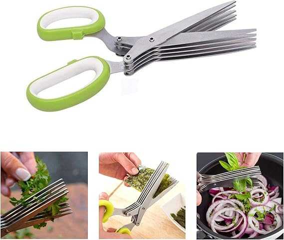 5-Layer Herb Scissors – Multifunctional Stainless Steel Vegetable Cutter